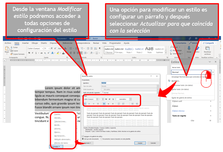 Modificar estilo