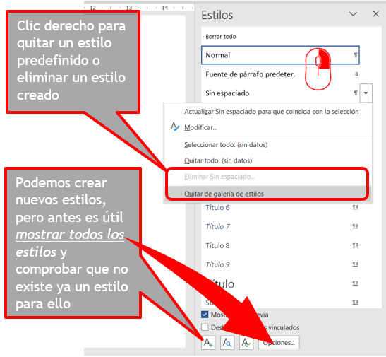 Crear y quitar estilos