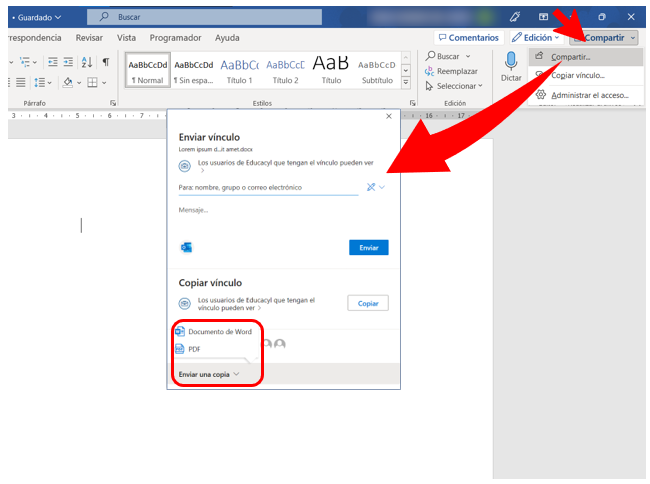 Compartir con Outlook