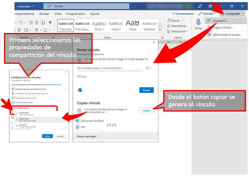 Compartir para revisar con OneDrive