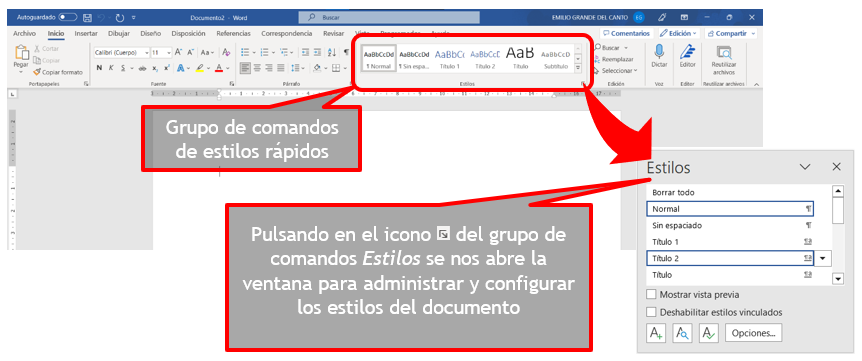 Estilos rápidos