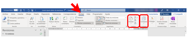 Cambios y comparar