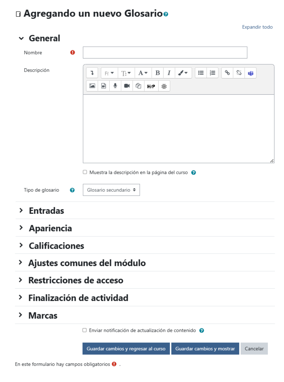 Actividad: Glosario