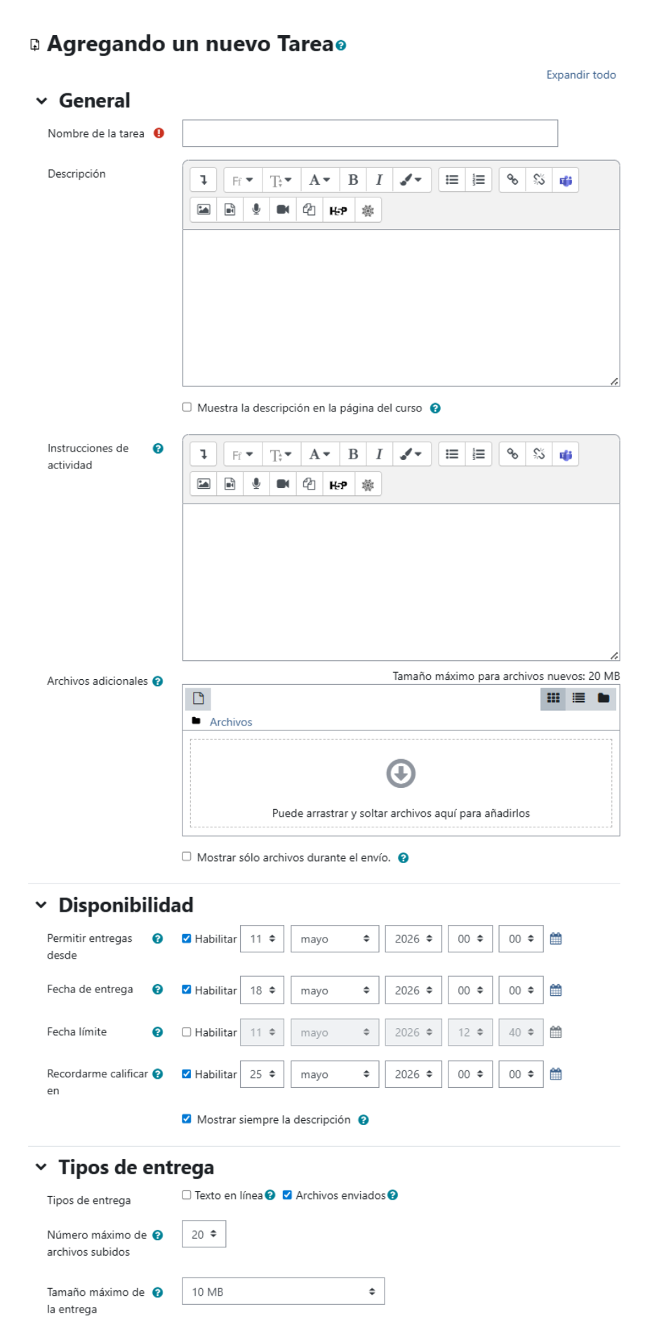 Actividad: Tarea