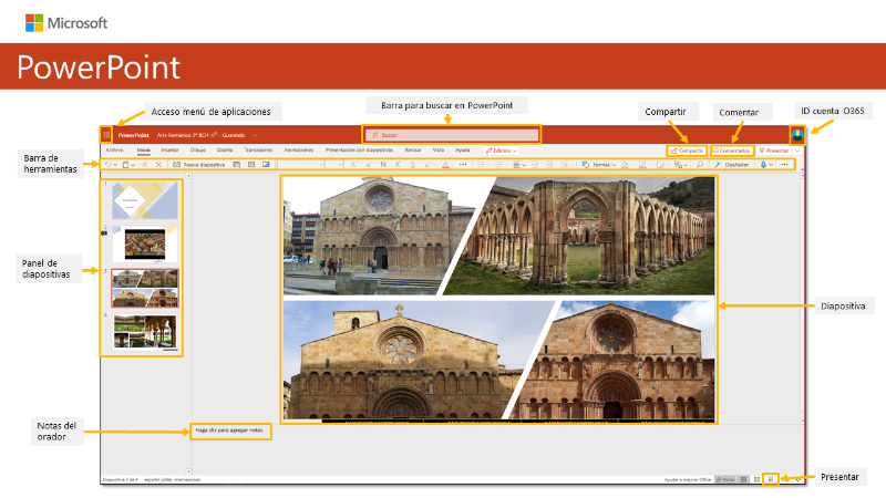 Interfaz PowerPoint para la web Interfaz PowerPoint para la web