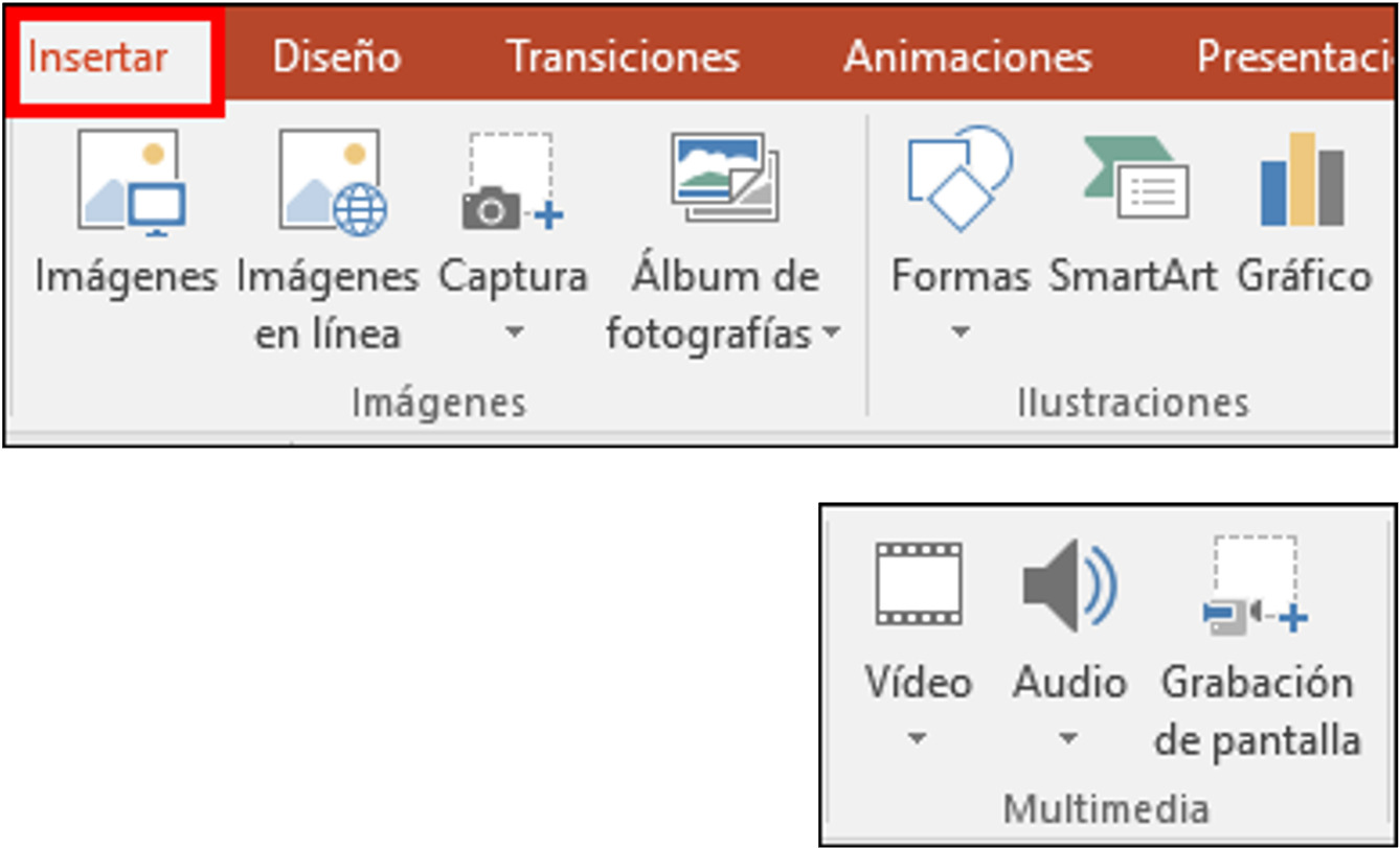 Insertar materiales multimedia Insertar materiales multimedia