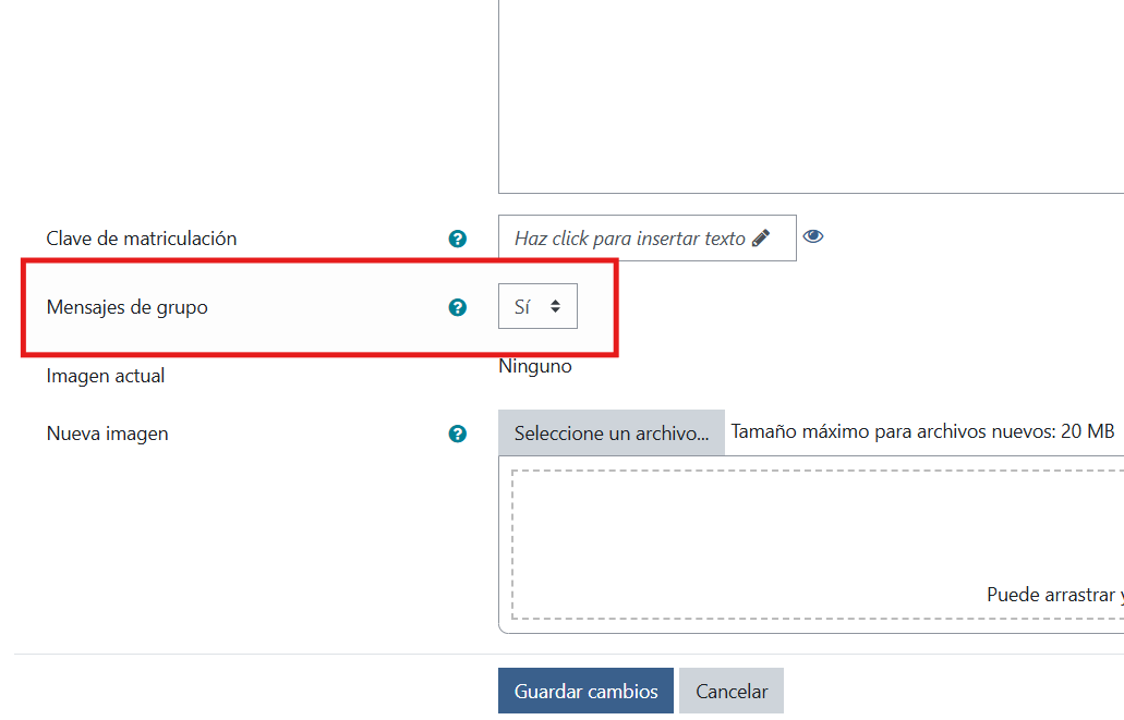 Ajustes de grupo