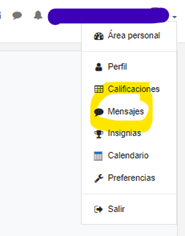 Mensajes: menú