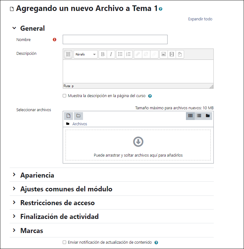 Agregar archivo