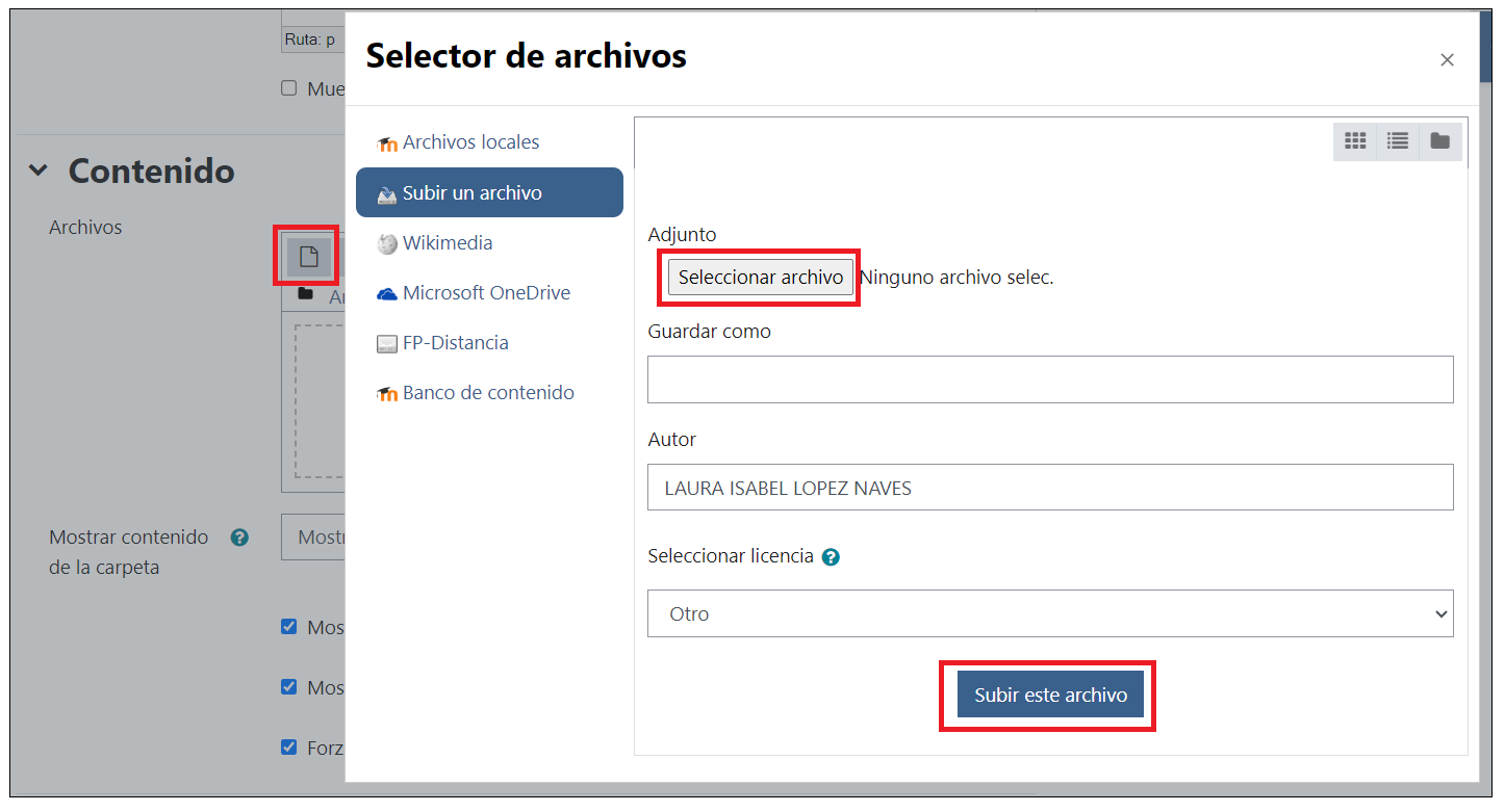 Subir archivos