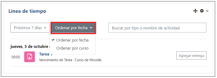 Ordenar línea del tiempo