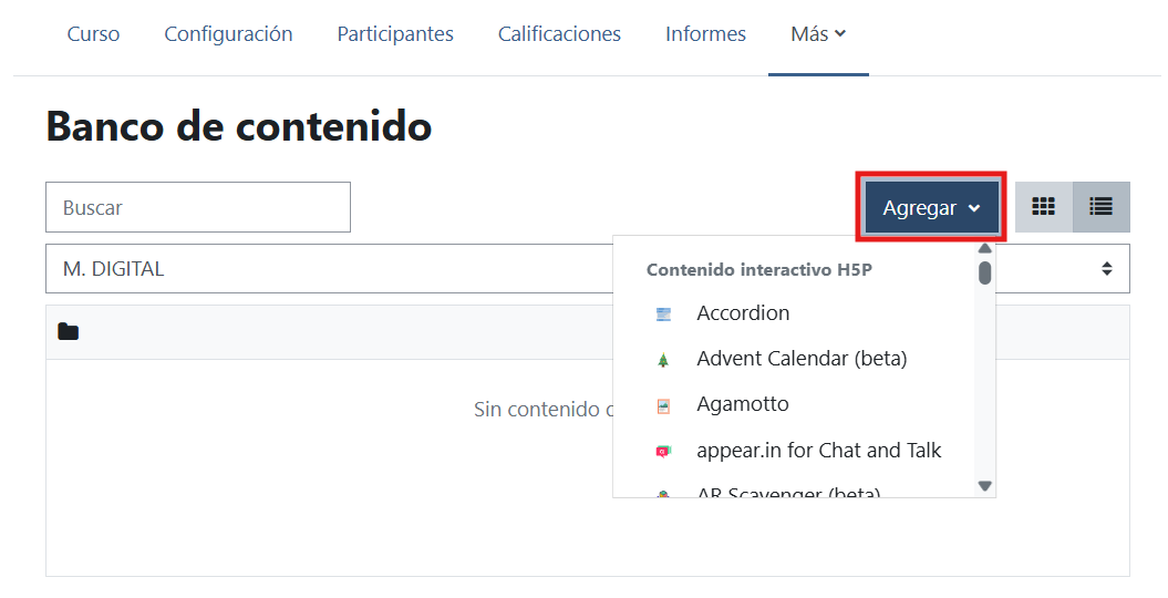 Agregar contenido H5P