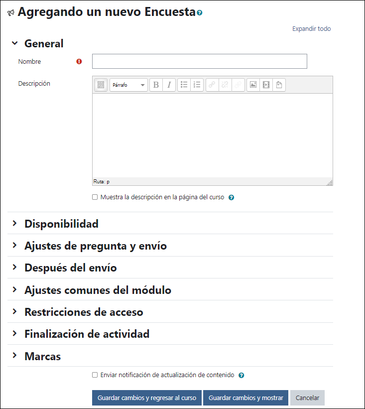 Agregar encuesta