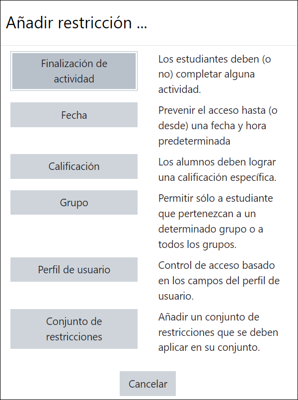 Añadir restricción
