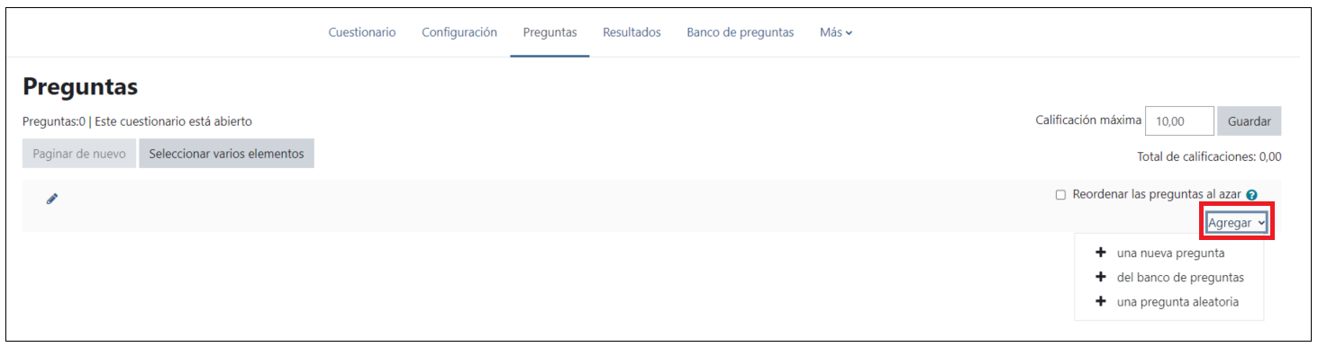 Editar cuestionario