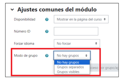 Ajustes comunes del módulo