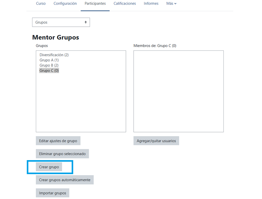 Crear grupo