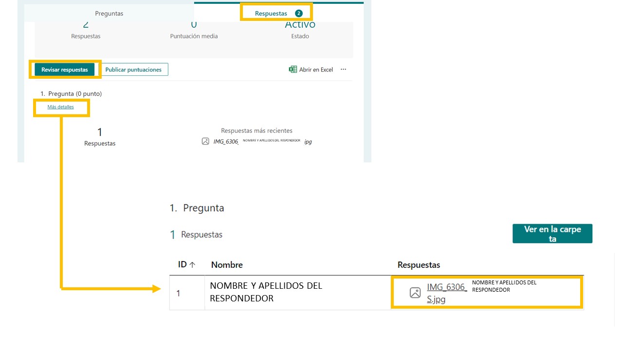 Cargar archivo Captura pantalla Forms