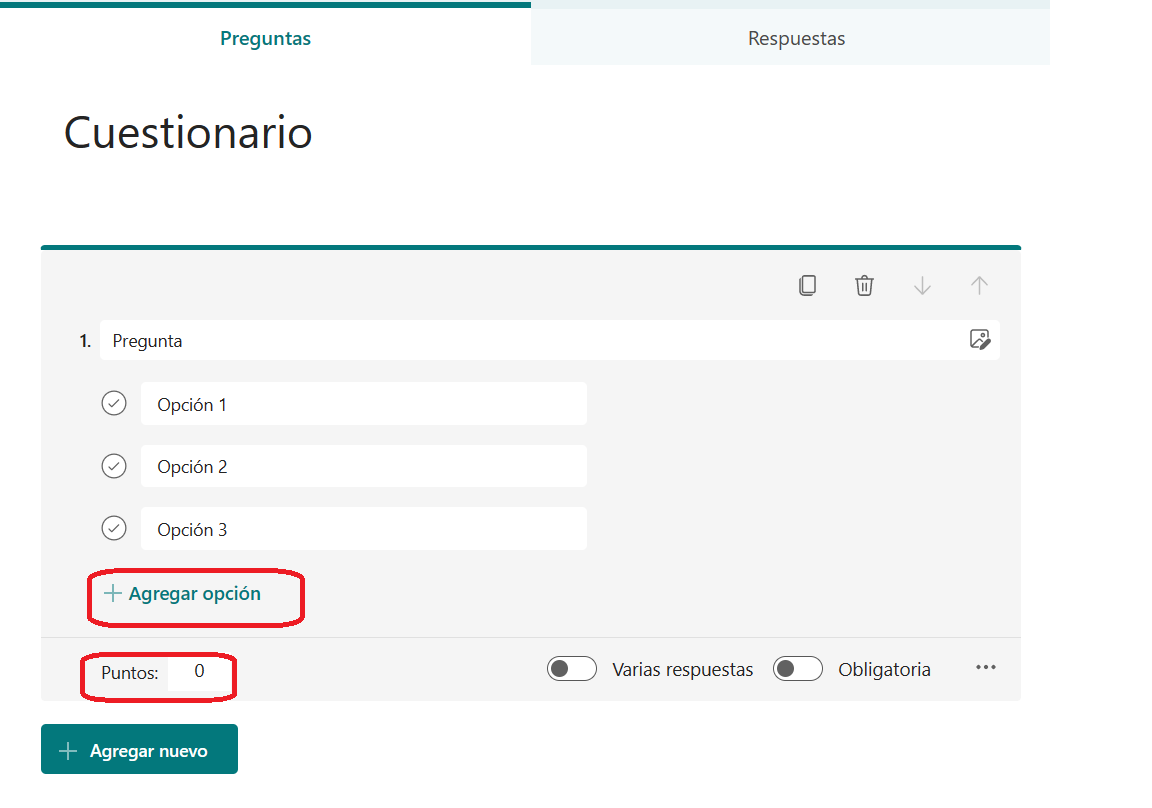 Creación de cuestionarios