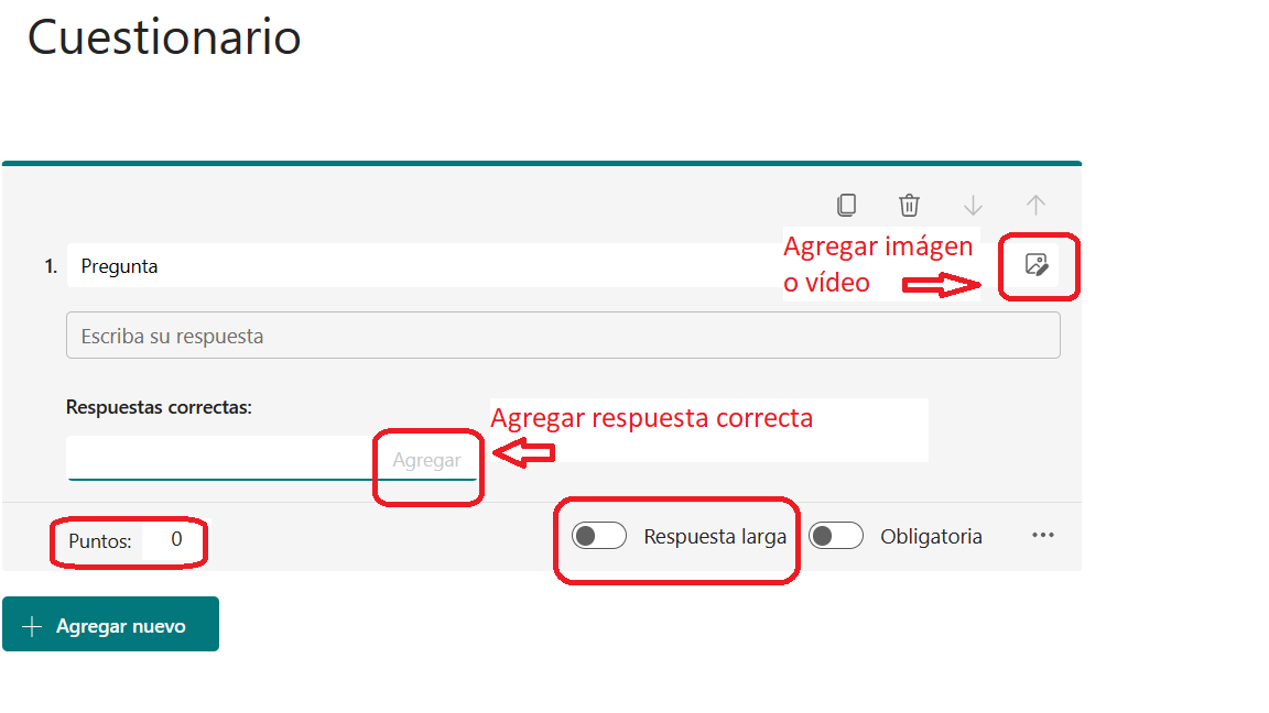 Creación de cuestionarios