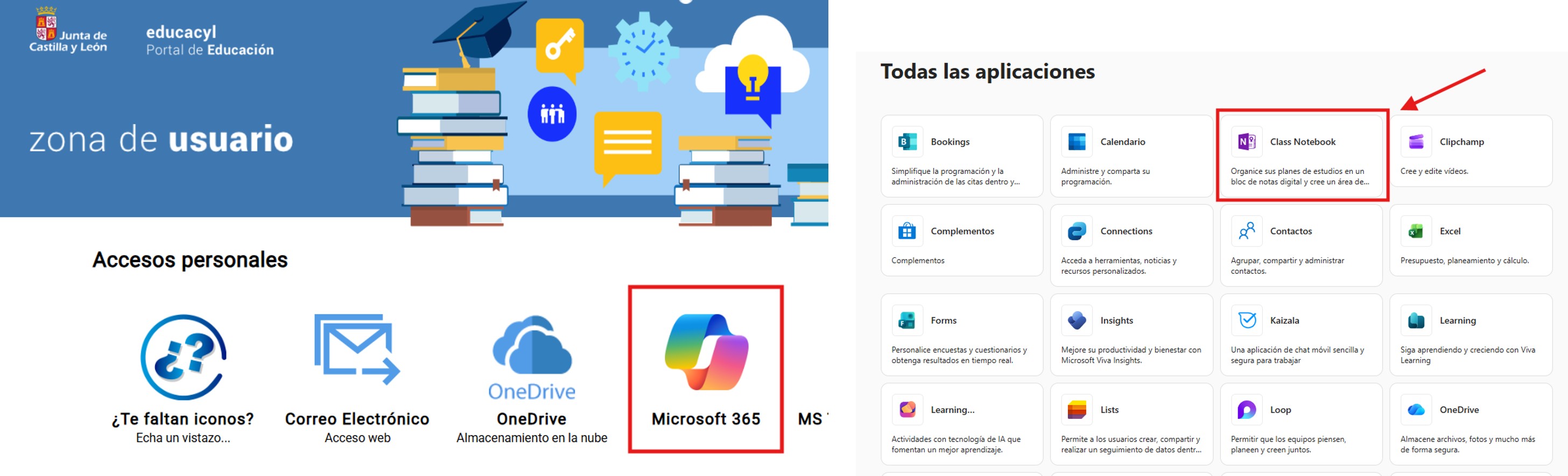 ruta para acceder a class notebook