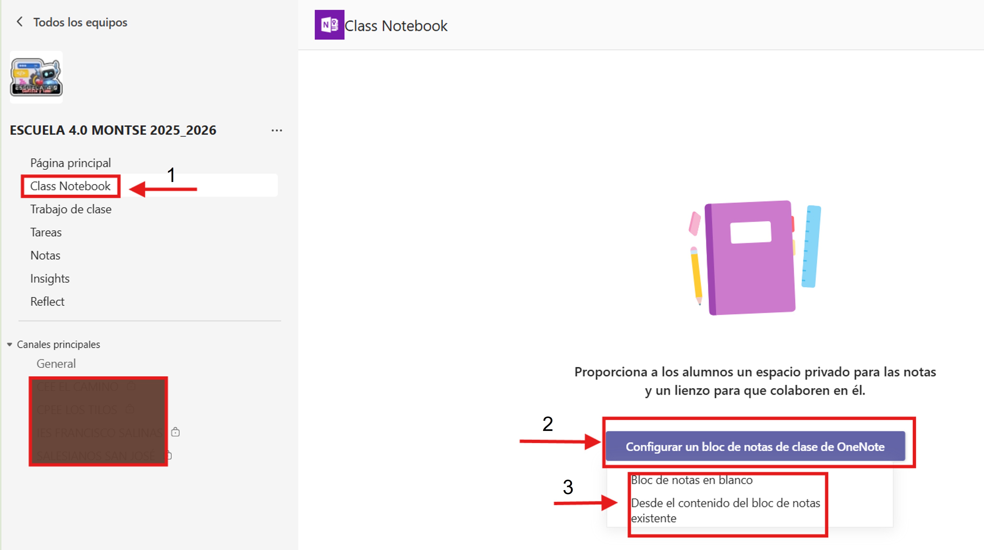 Class Notebook en Teams
