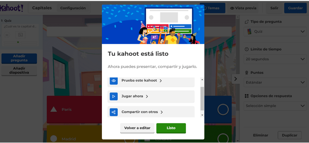Cuestionario Kahoot! A2