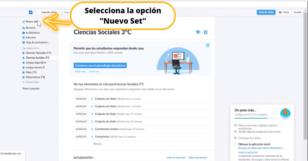 Crear cuestionario Plickers