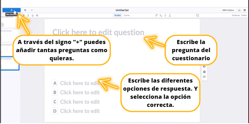Crear cuestionario Plickers