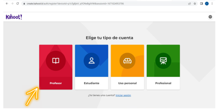 Registro Kahoot!A2