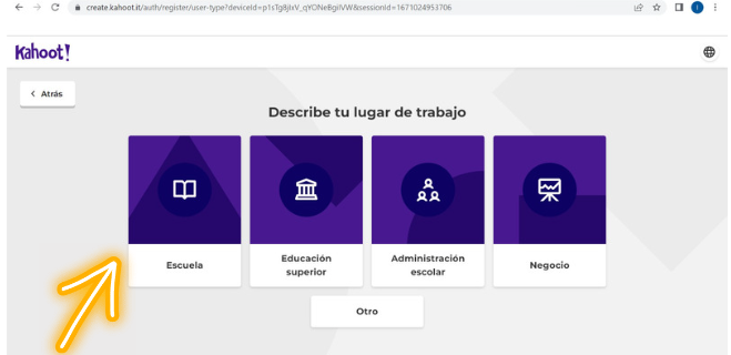 Registro Kahoot!A2