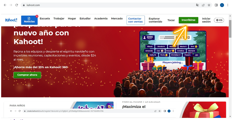 Registro Kahoot A2