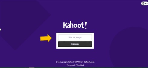Meter pin de juego kahoot