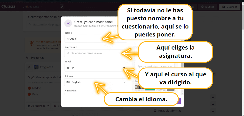 Cuestionarios Quizizz