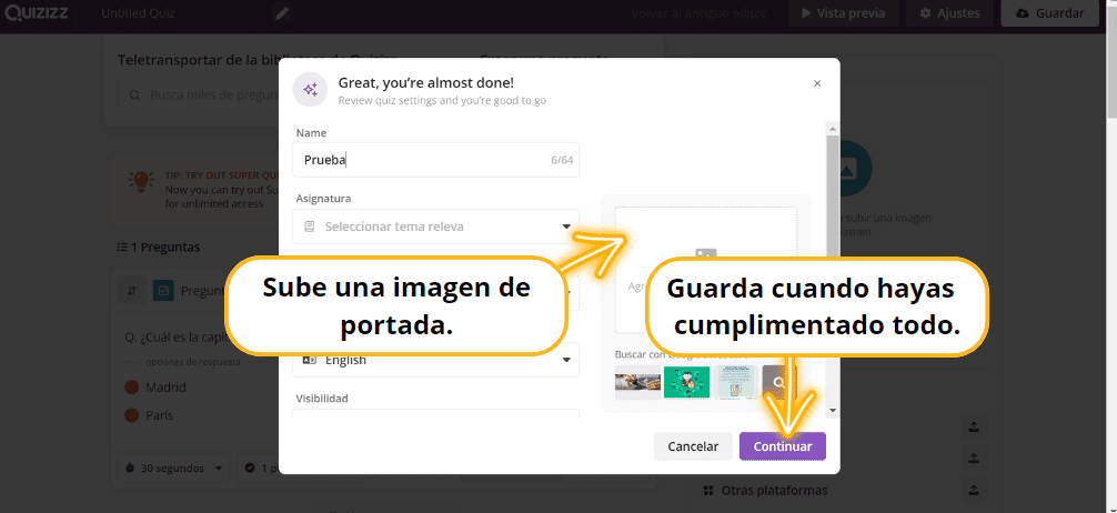 Cuestionarios Quizizz