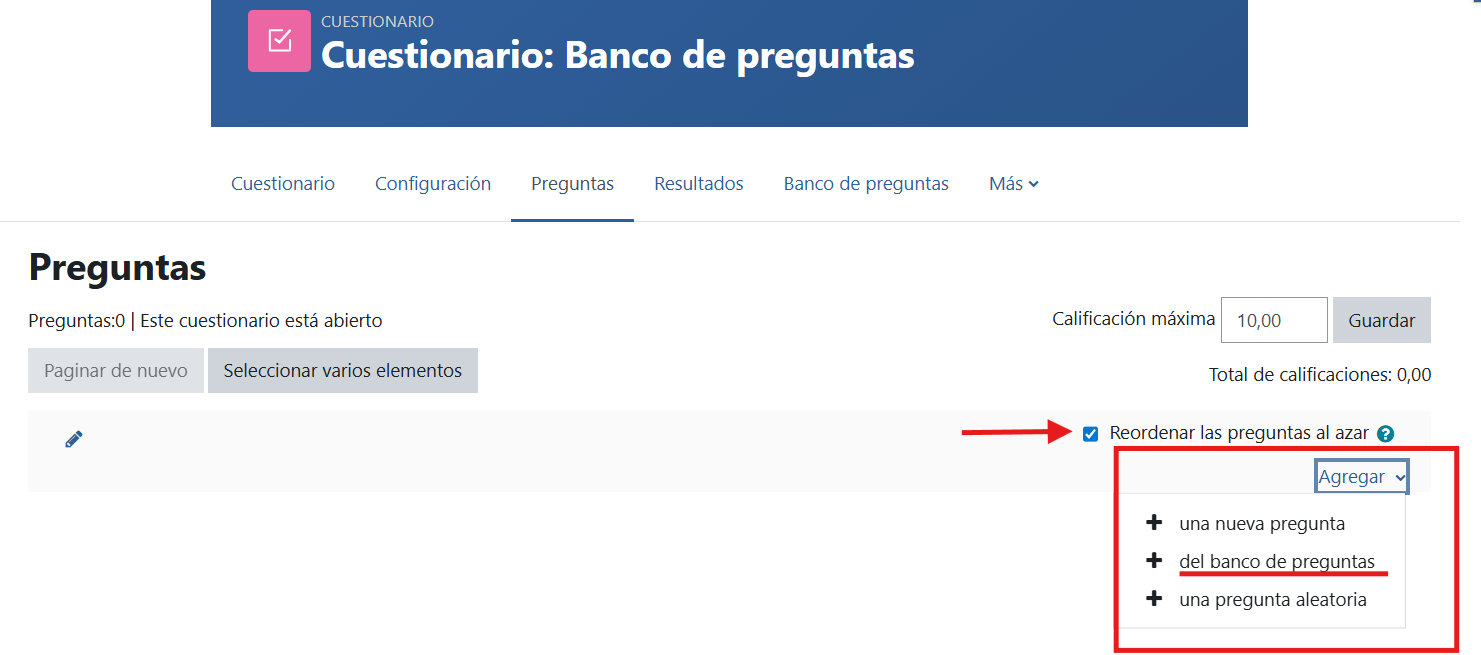 Configuración del banco de preguntas-15