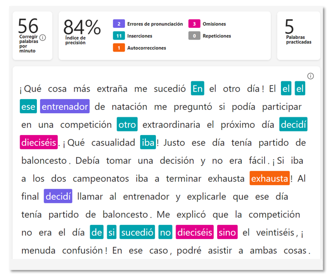 Ejemplo de corrección automática