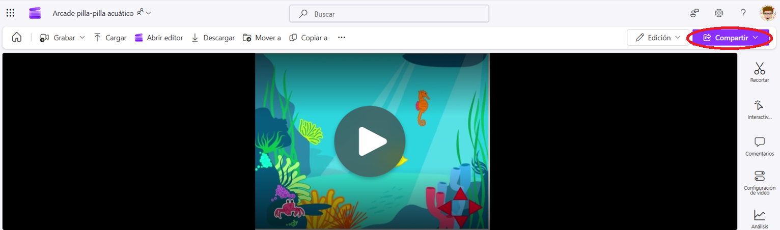 Compartir un vídeo en Stream