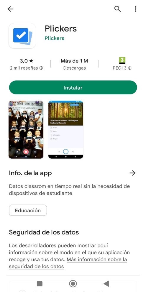 Descarga app Plickers PlayStore 