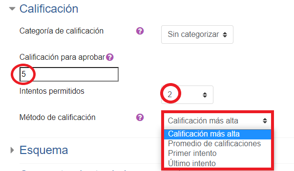 Configuración de cuestionarios