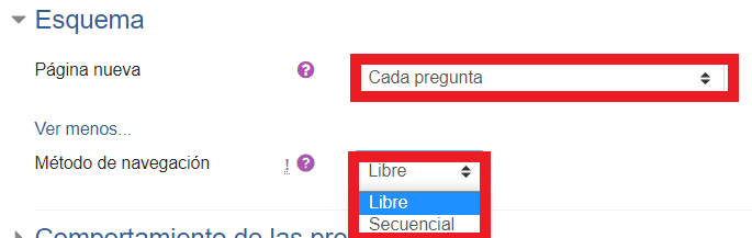 Configuración de cuestionarios 