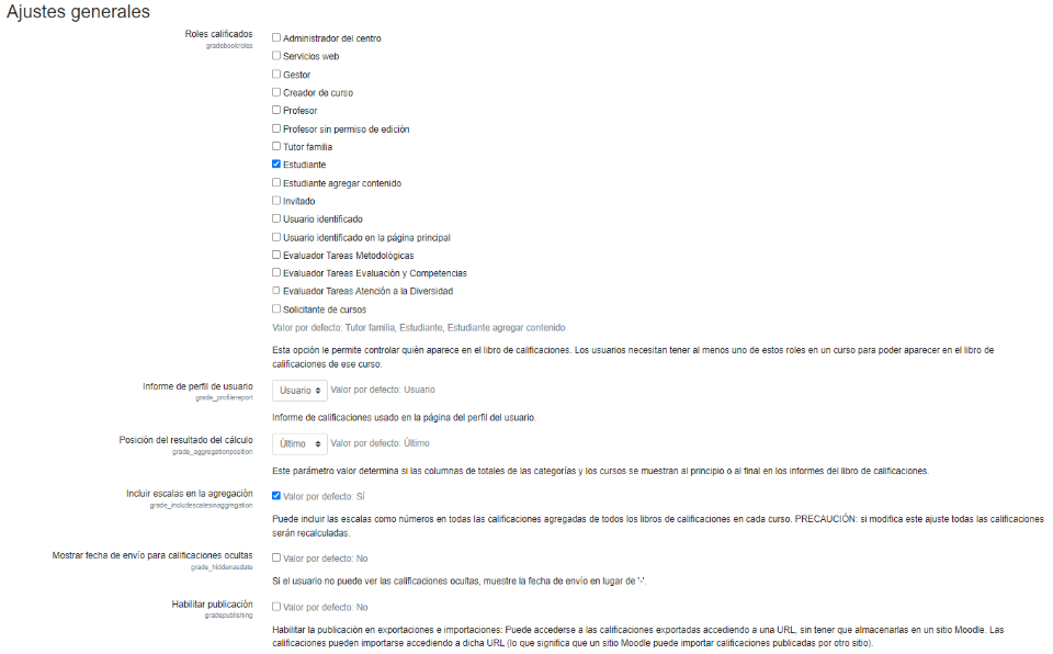 Tipos de calificación 