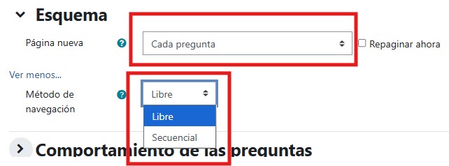 Configuración de cuestionarios 