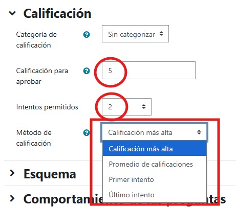 Configuración de cuestionarios