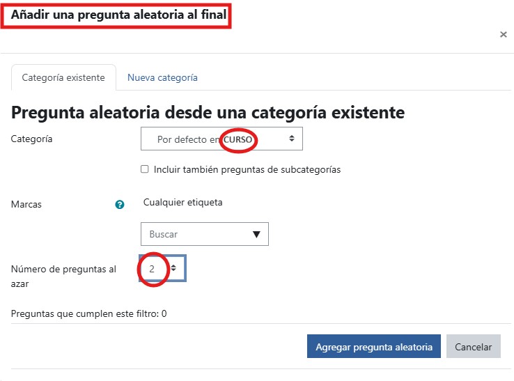 Configuración de cuestionarios