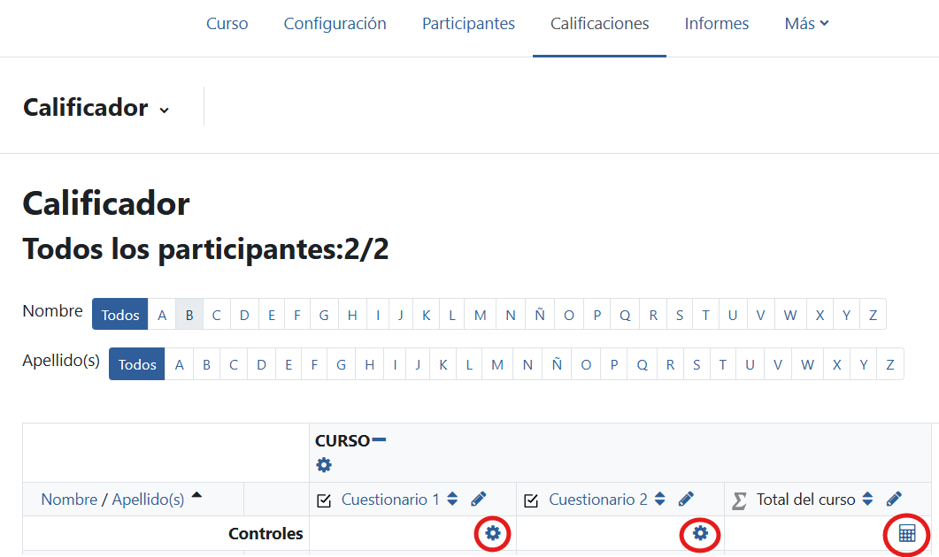 Métodos calificación