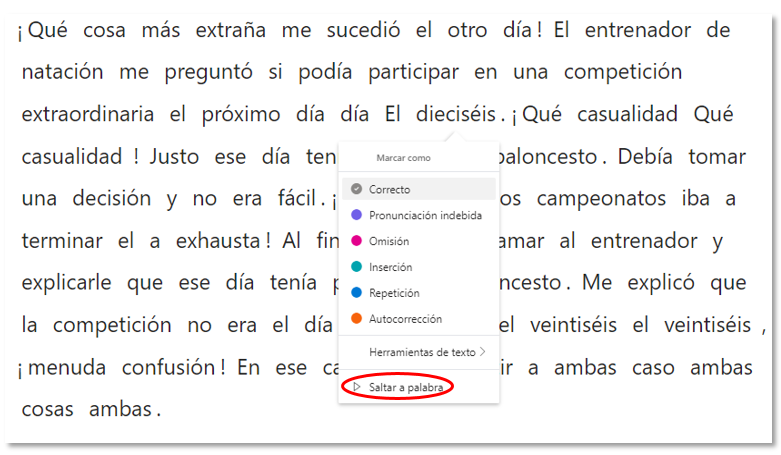 Opciones de corrección manual