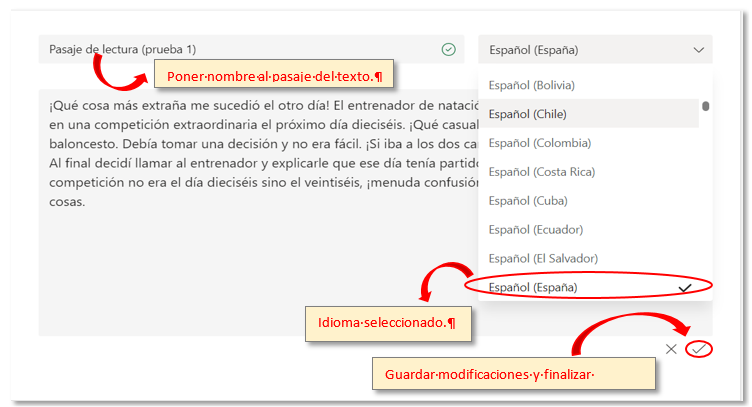 Seleccionar idioma de autocorrección