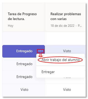 Acceso al trabajo del alumno