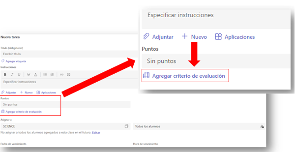 Acceso a un criterio de evaluación
